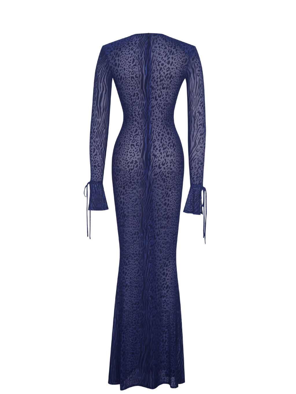Hygrola Plunge Neck Animal Printed Maxi Dress