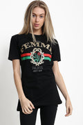Femme Slogan Printed T Shirt