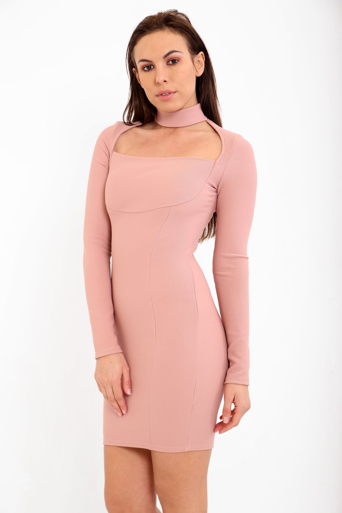 Choker & Square Neck Bodycon Dress