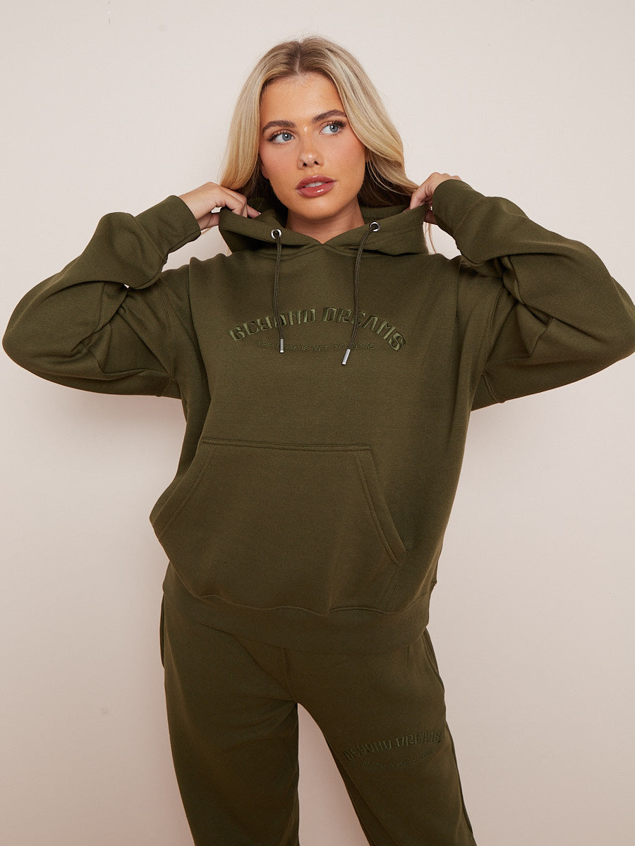 Embroidered Beyond Dreams Hooded Fleece Co-ord