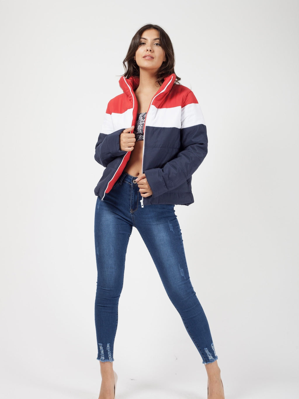 Red & Navy Padded Jacket