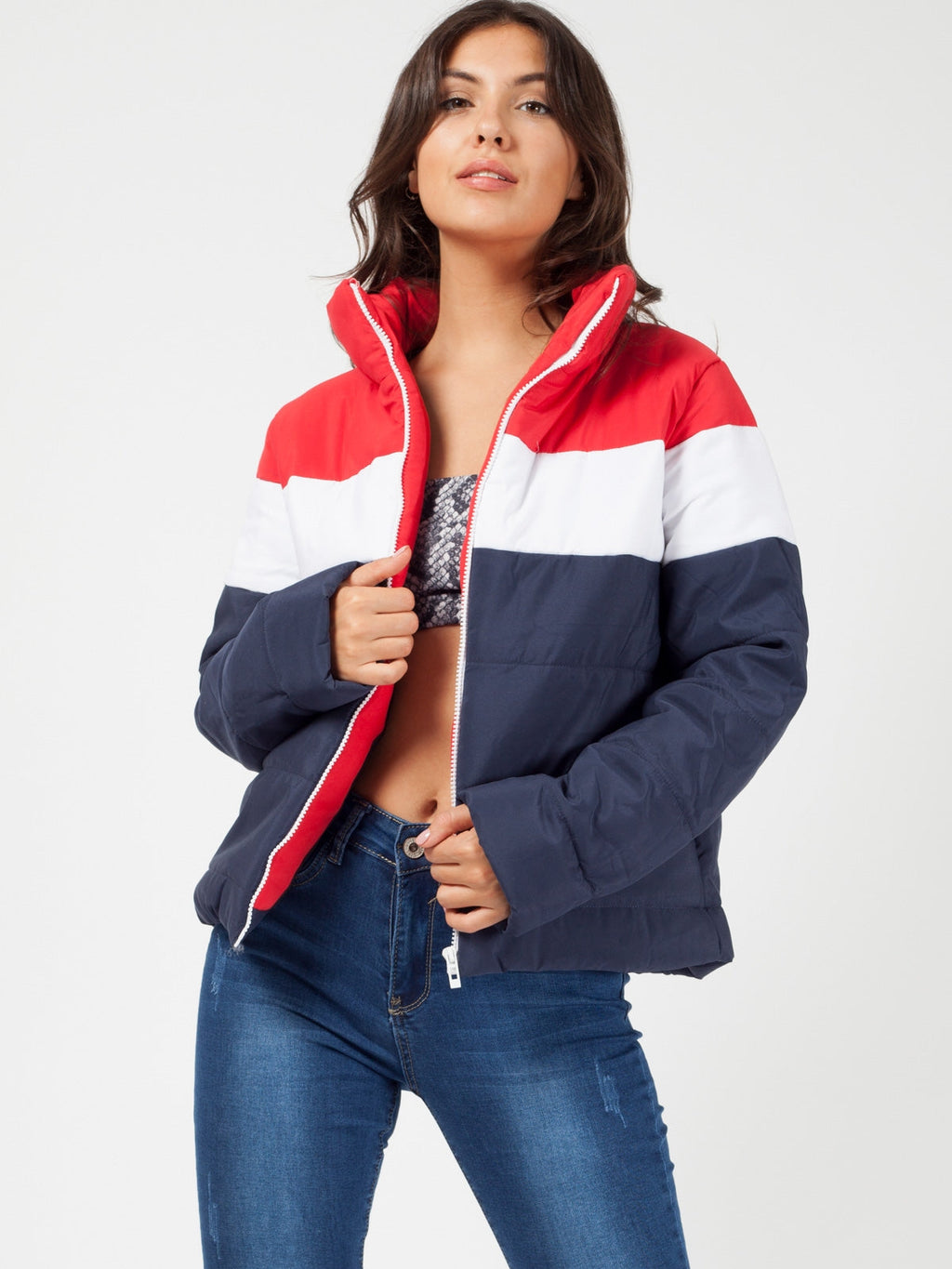 Red & Navy Padded Jacket