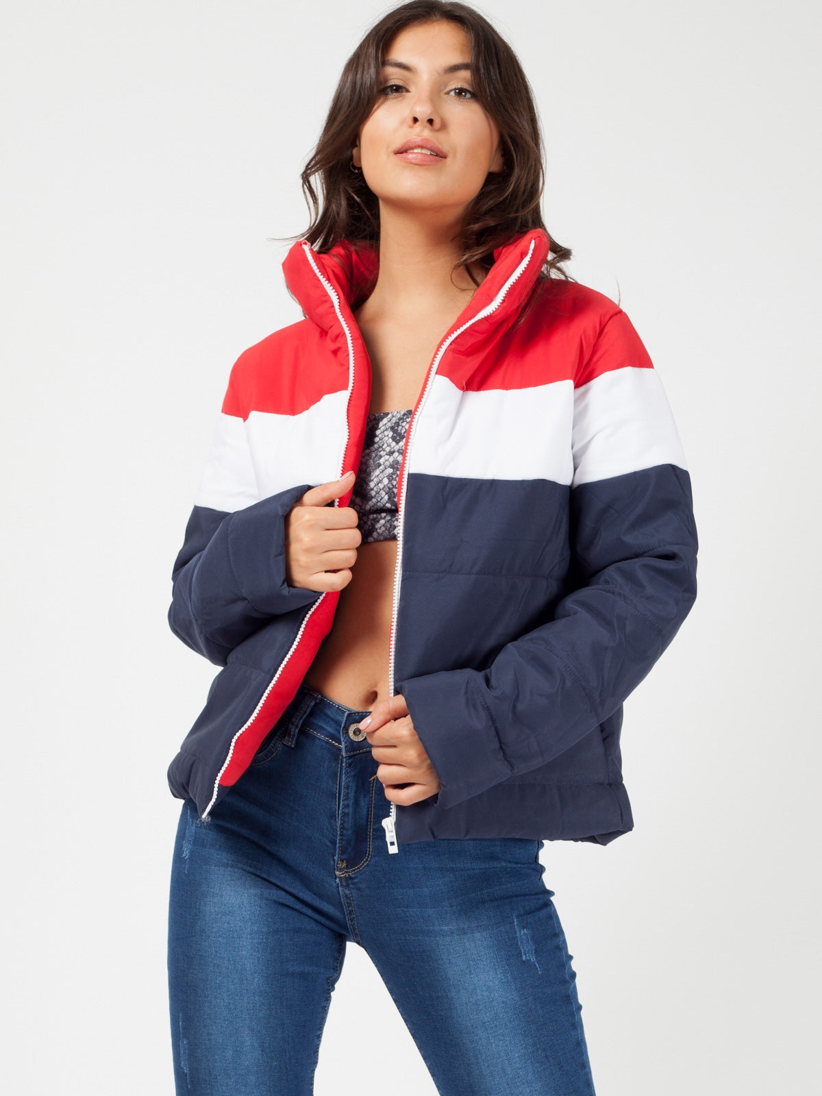 Red & Navy Padded Jacket