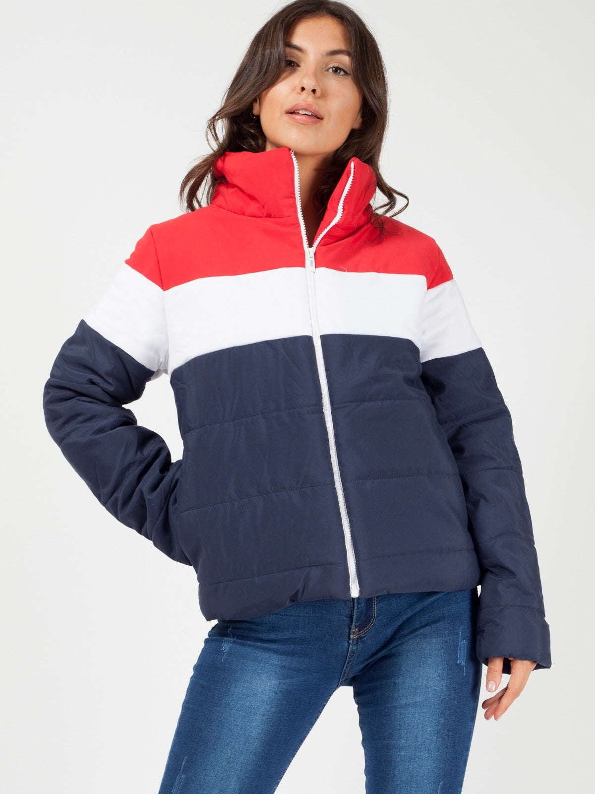 Red & Navy Padded Jacket