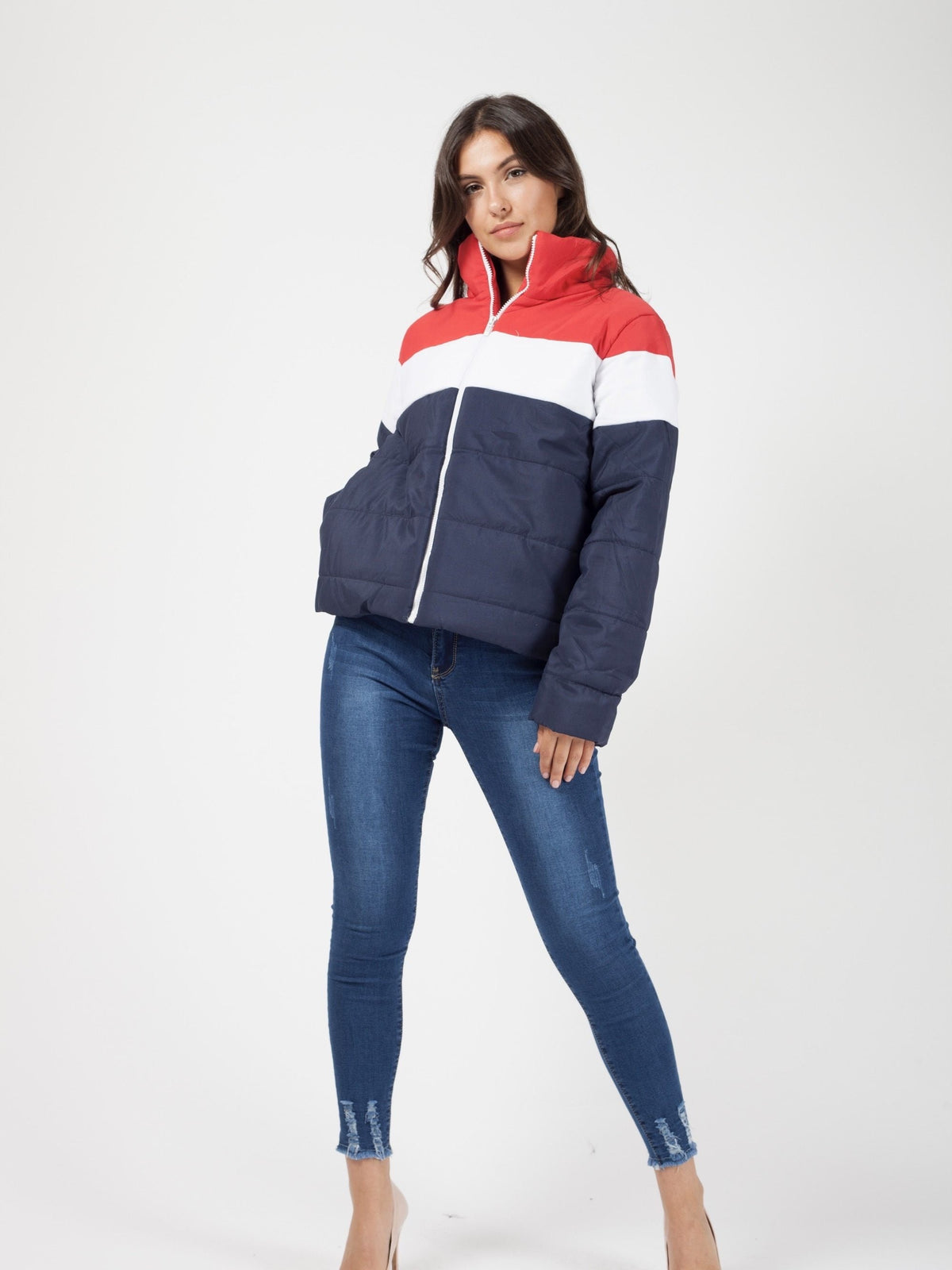 Red & Navy Padded Jacket