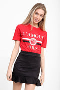 Suedette Frill Hem Mini Skirt