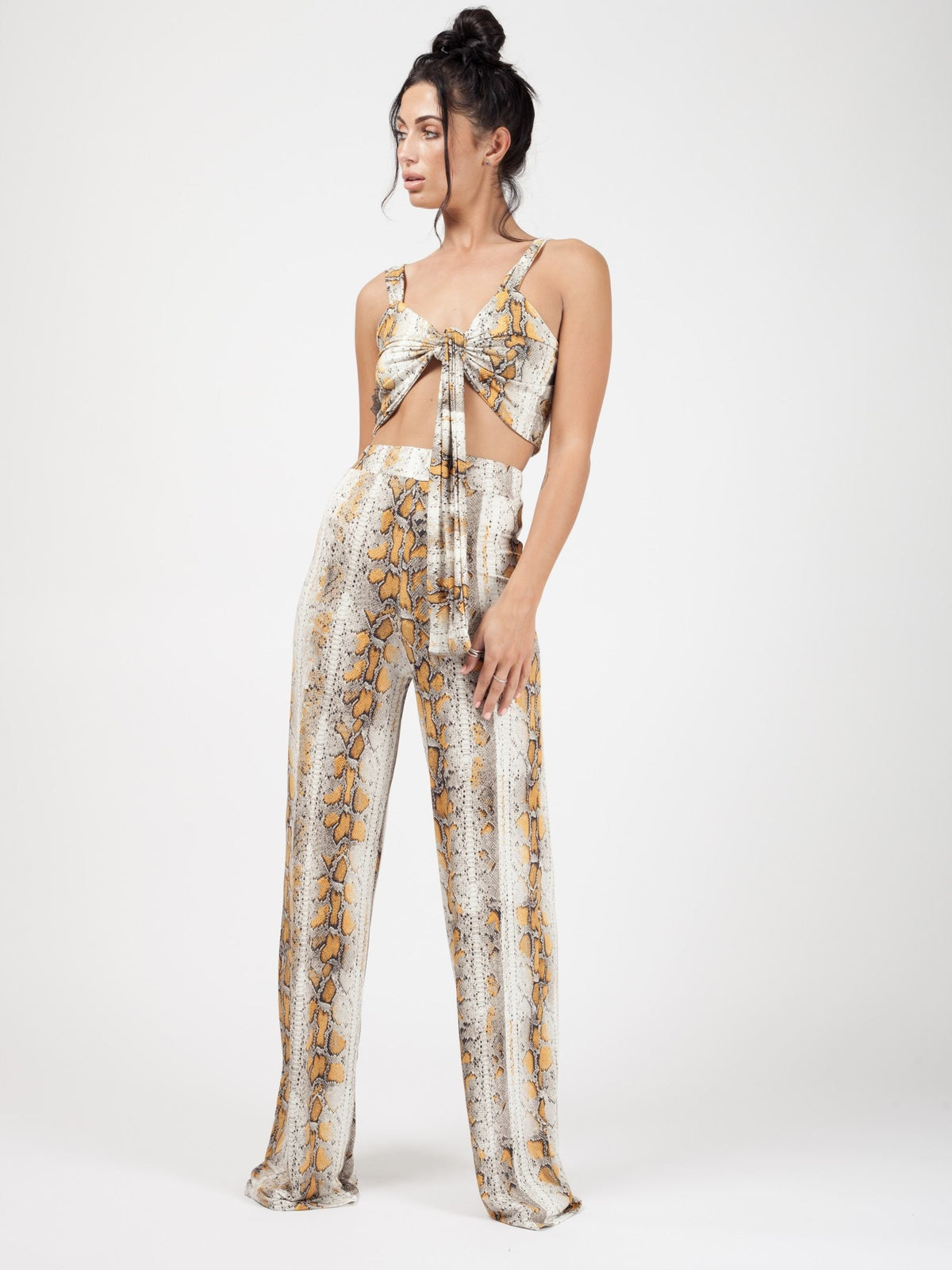 Snake Print Bralet And Trouser Co-ord