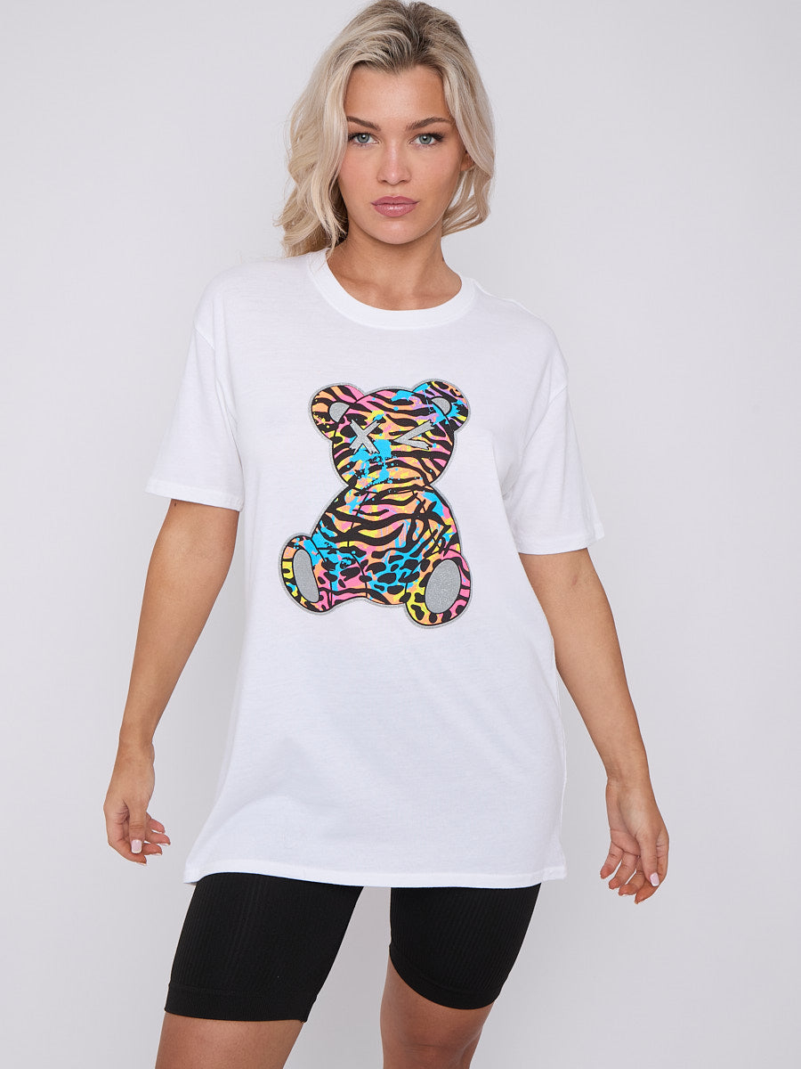 Animal Print Teddy Graphic Printed T-Shirt