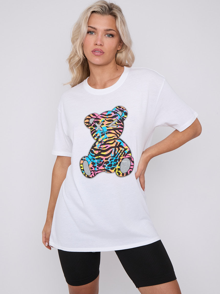 Animal Print Teddy Graphic Printed T-Shirt