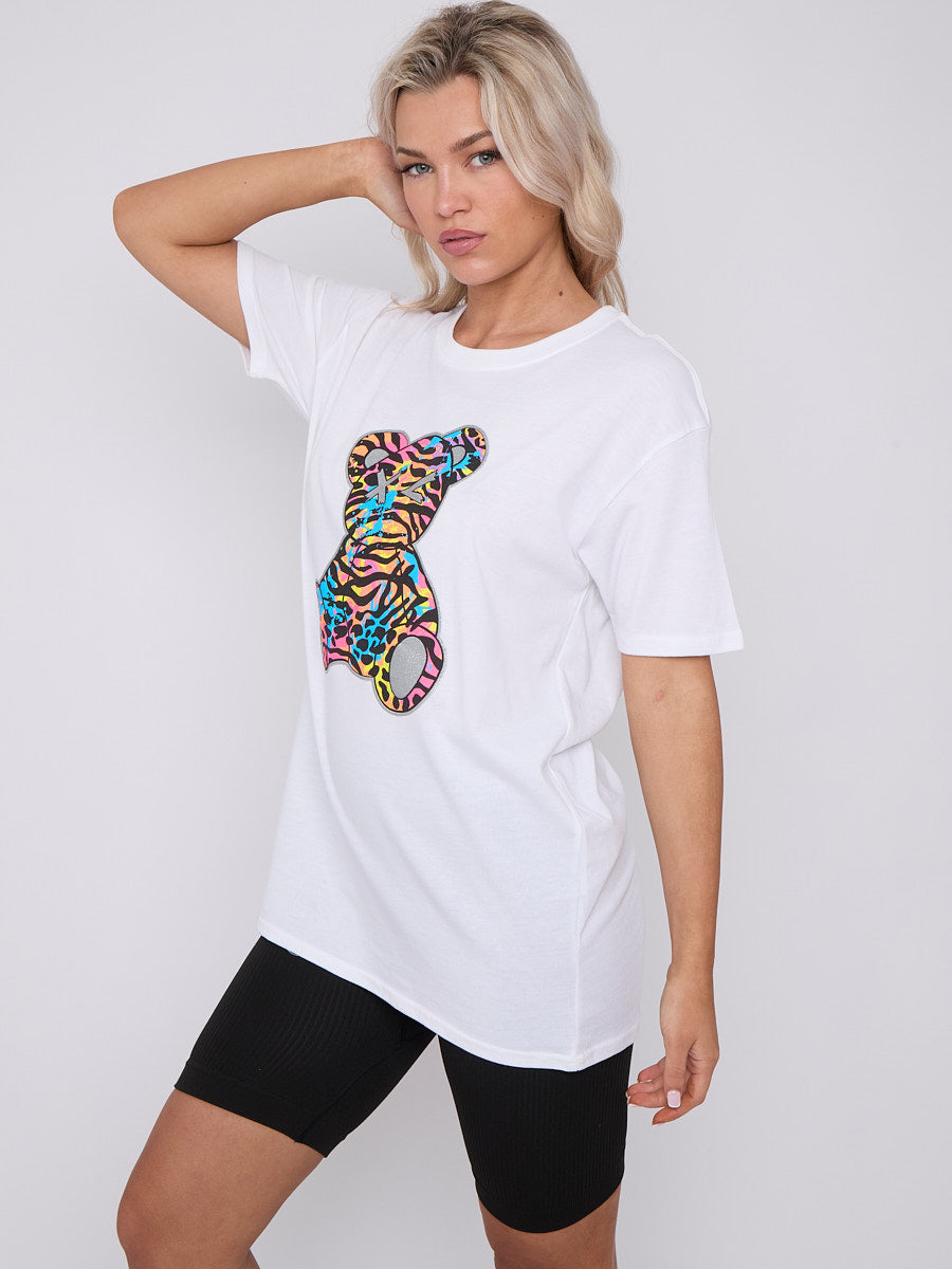 Animal Print Teddy Graphic Printed T-Shirt