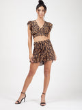Zebra Print Frill Detail Co-ord