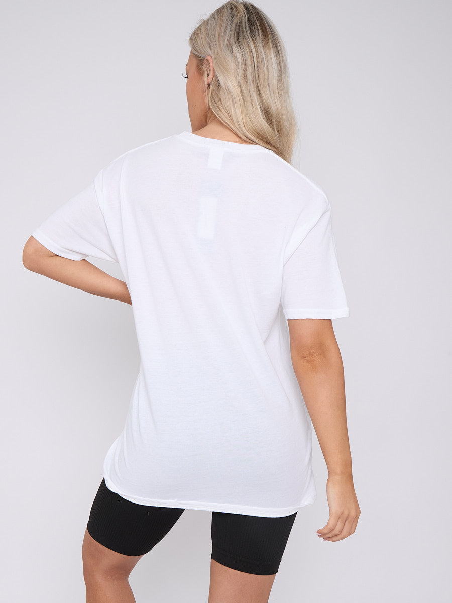 Leopard Print Bow Graphic Printed T-Shirt