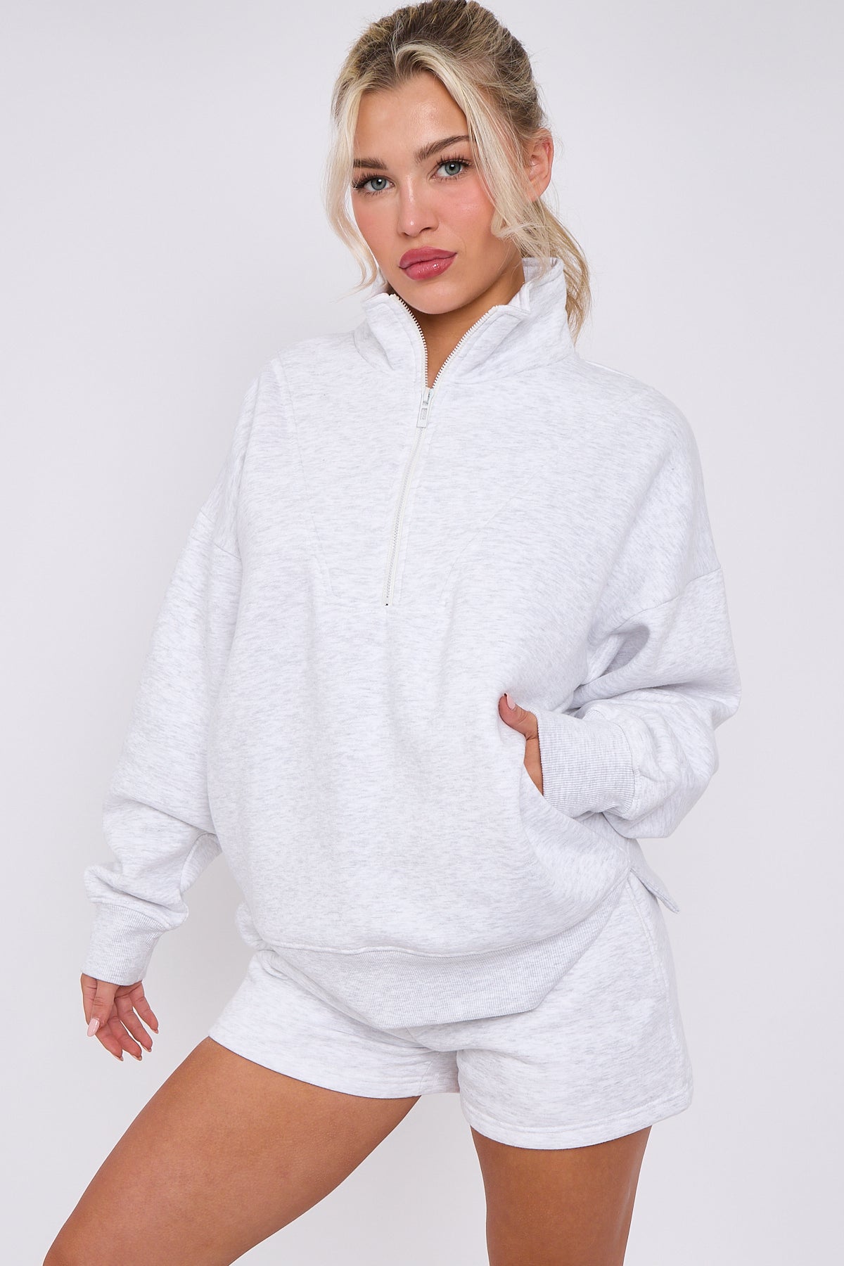 1/2 Zip Top & Shorts Fleece Co-ord