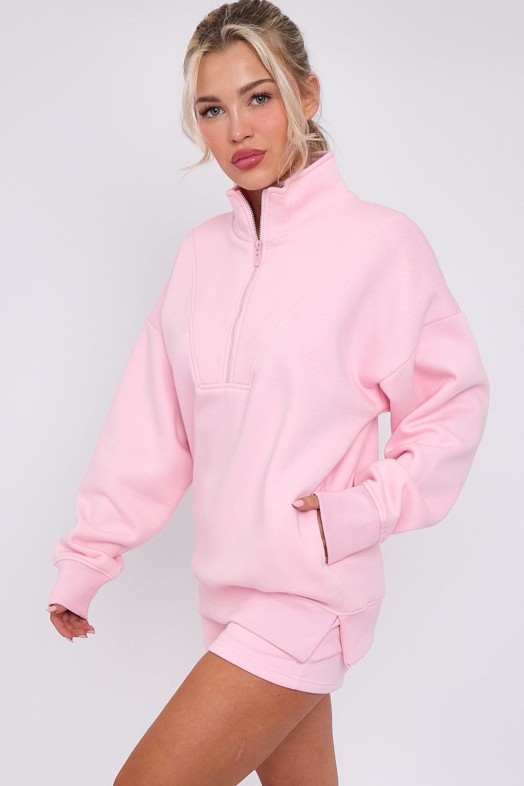 1/2 Zip Top & Shorts Fleece Co-ord