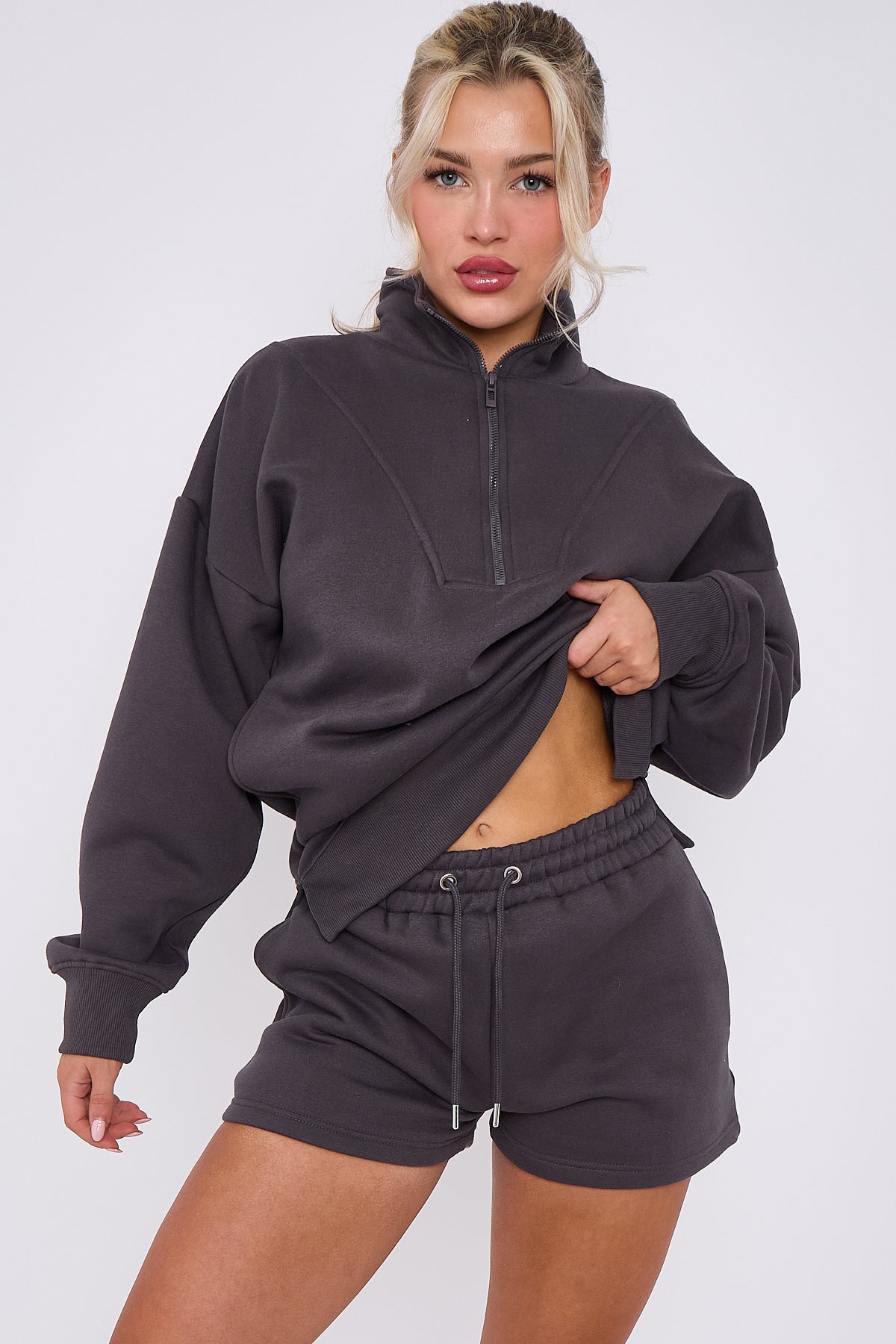 1/2 Zip Top & Shorts Fleece Co-ord