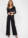 Button Front Ribbed Co-ord