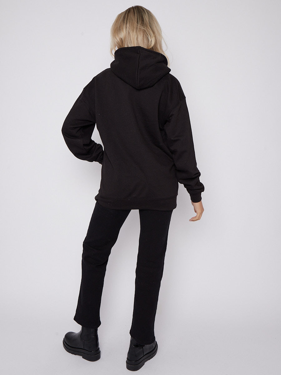 Rock Love Tiger Graphic Print Hoodie