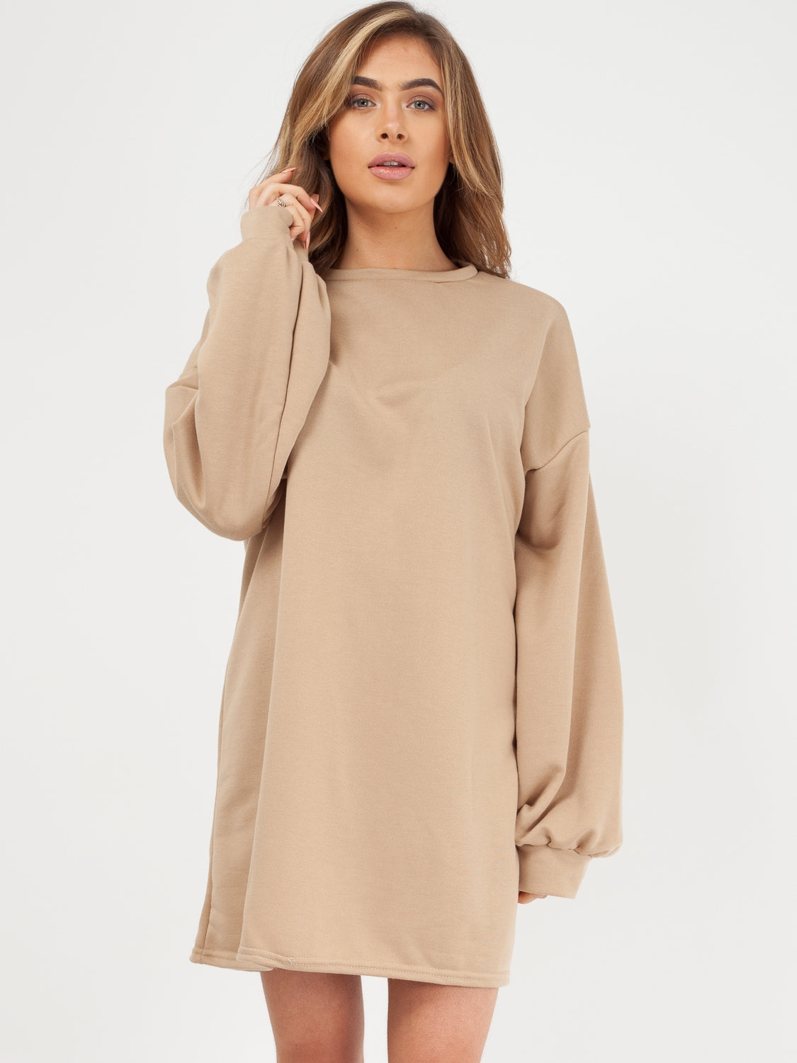 Plain Oversized Basic Sweater Dress