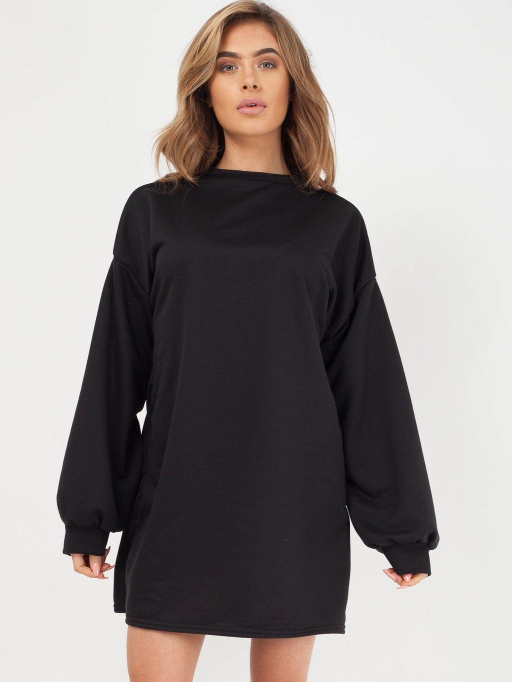 Plain Oversized Basic Sweater Dress