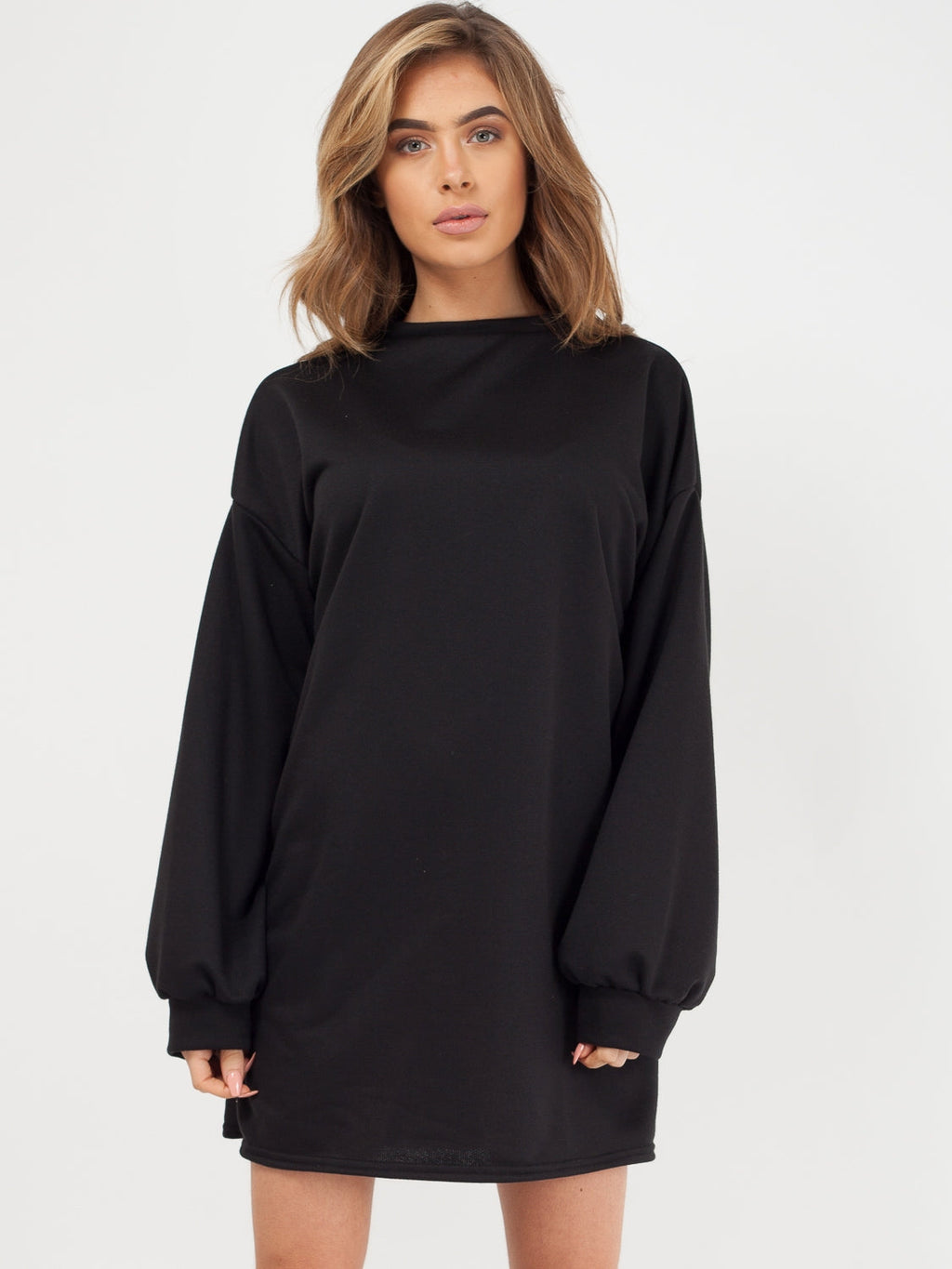 Plain Oversized Basic Sweater Dress