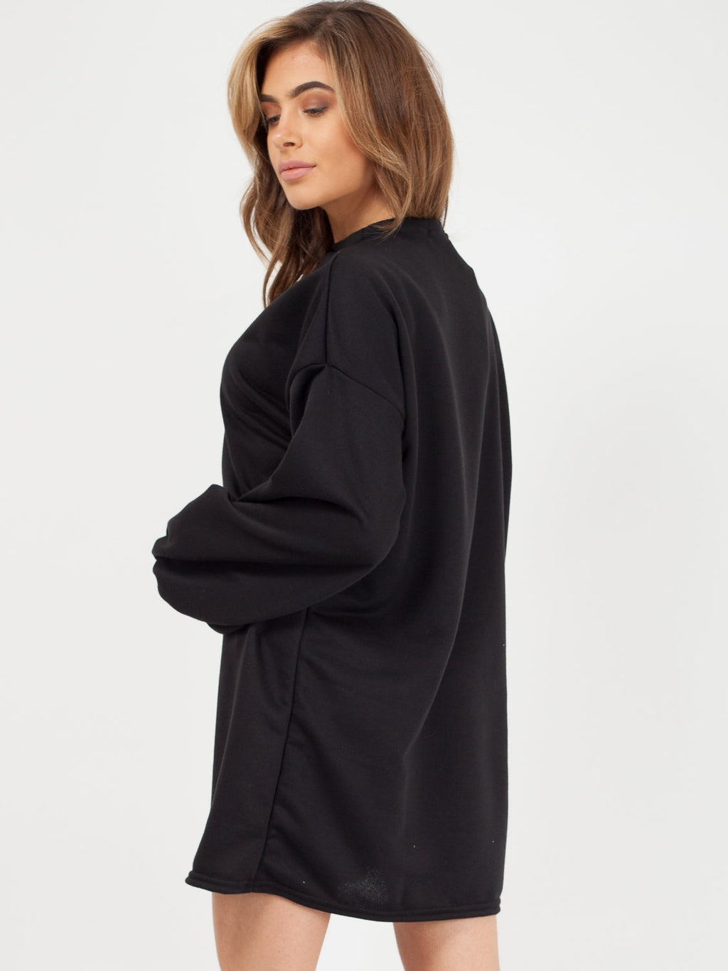 Plain Oversized Basic Sweater Dress