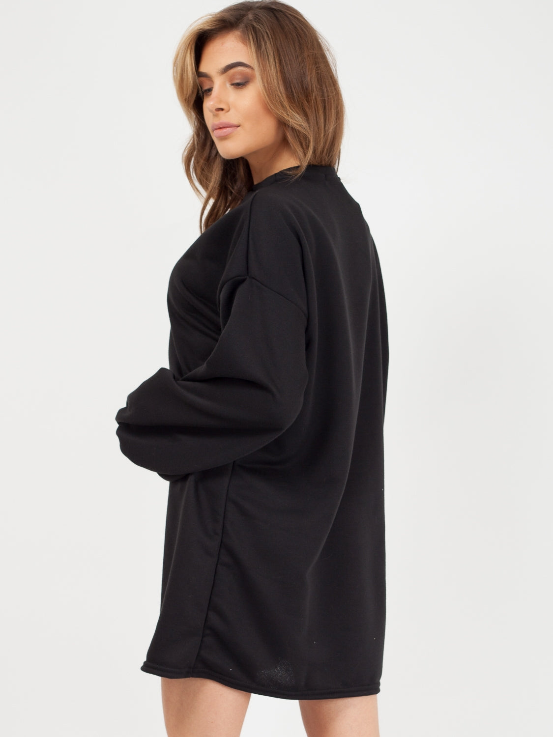 Plain Oversized Basic Sweater Dress