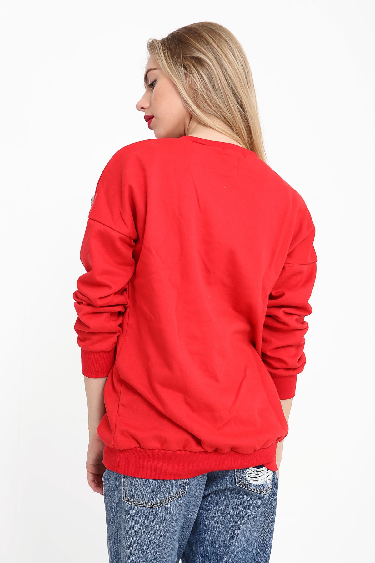 Sequin Embellished Rock Eagle Sweatshirt