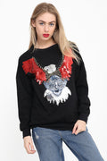 Sequin Embellished Rock Eagle Sweatshirt