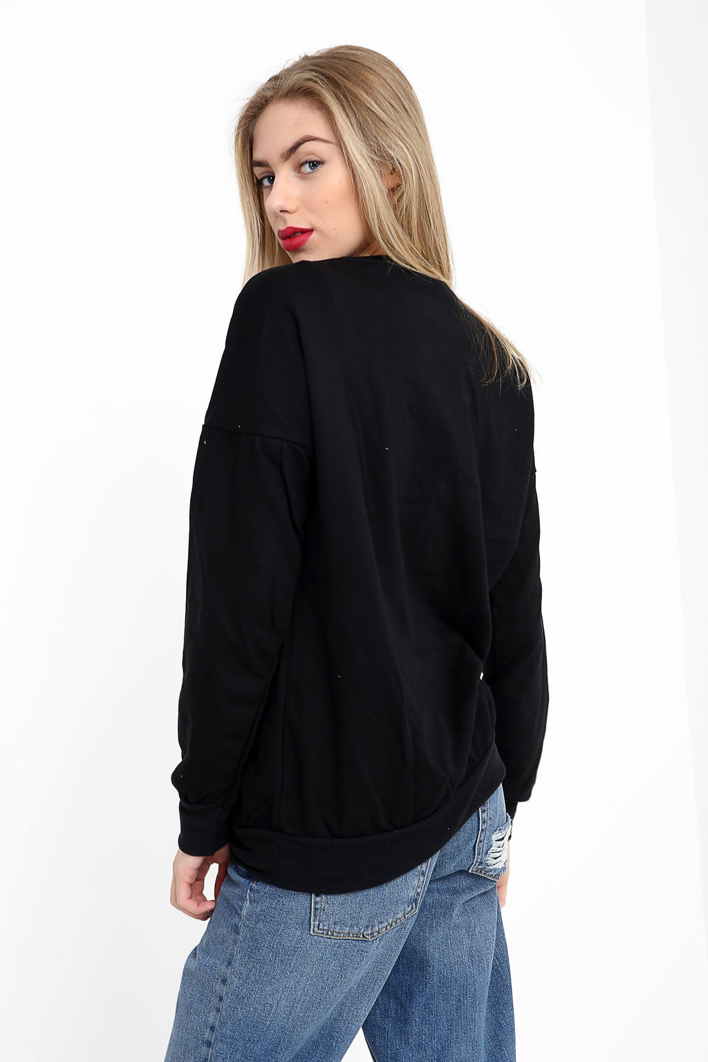 Sequin Embellished Rock Eagle Sweatshirt