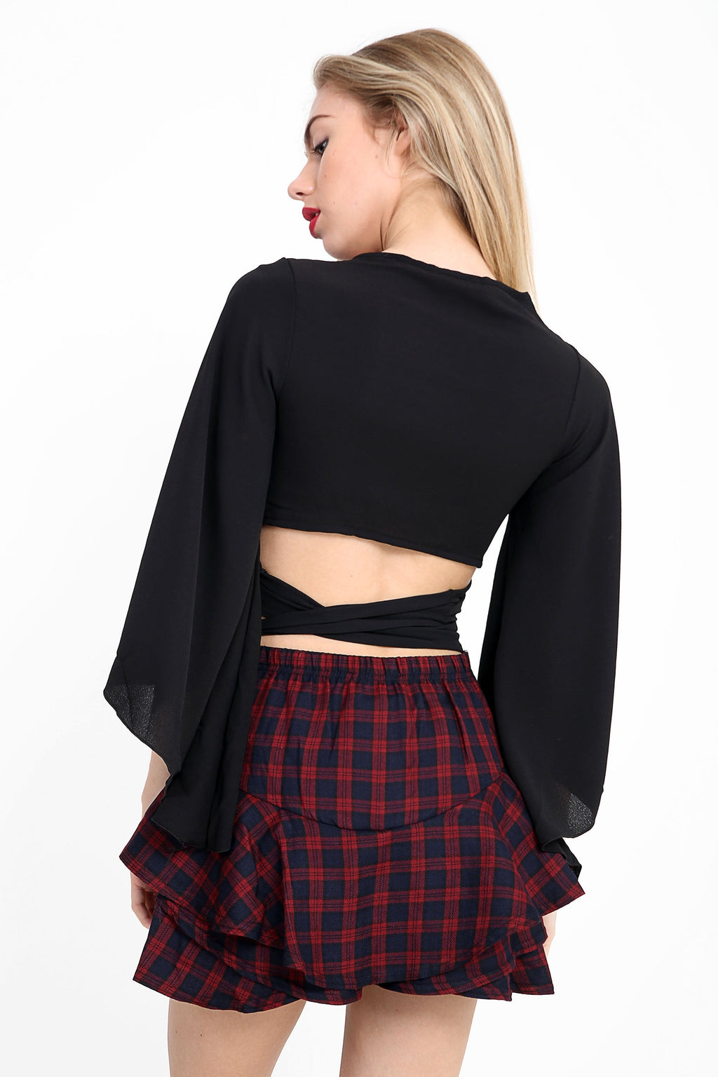 Tartan Check Layered Skorts Shorts