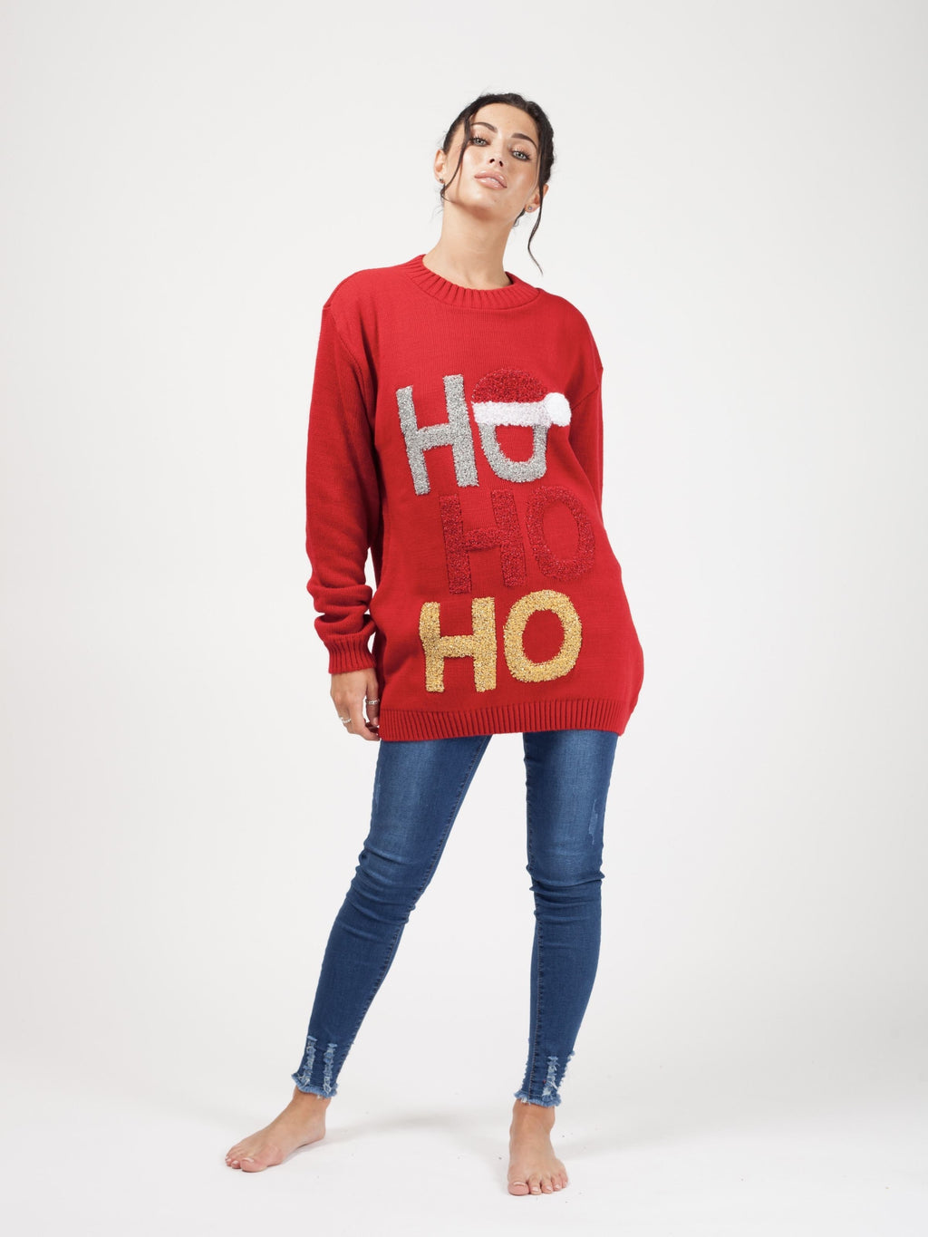 HO HO HO Knitted Christmas Jumper