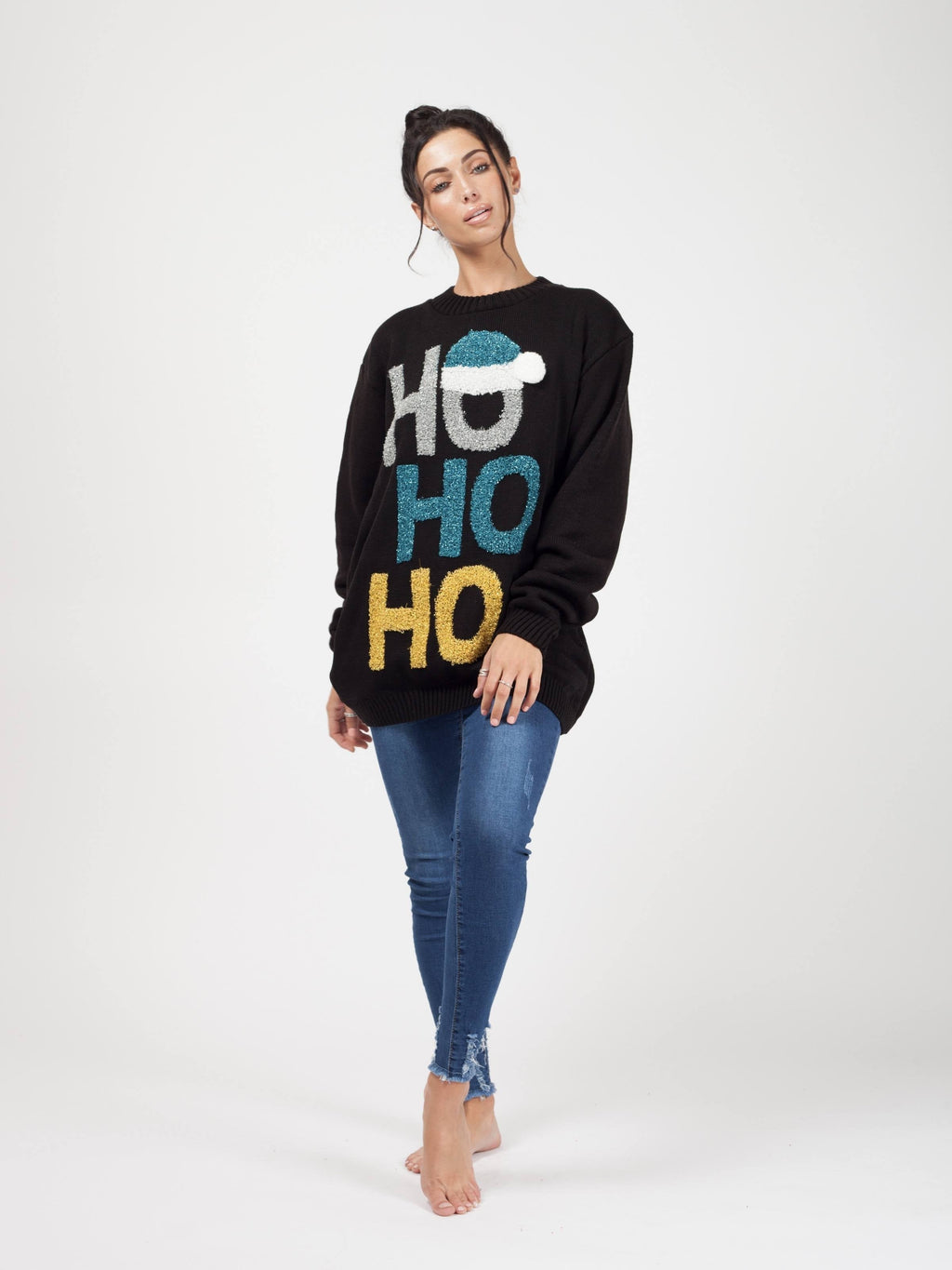 HO HO HO Knitted Christmas Jumper