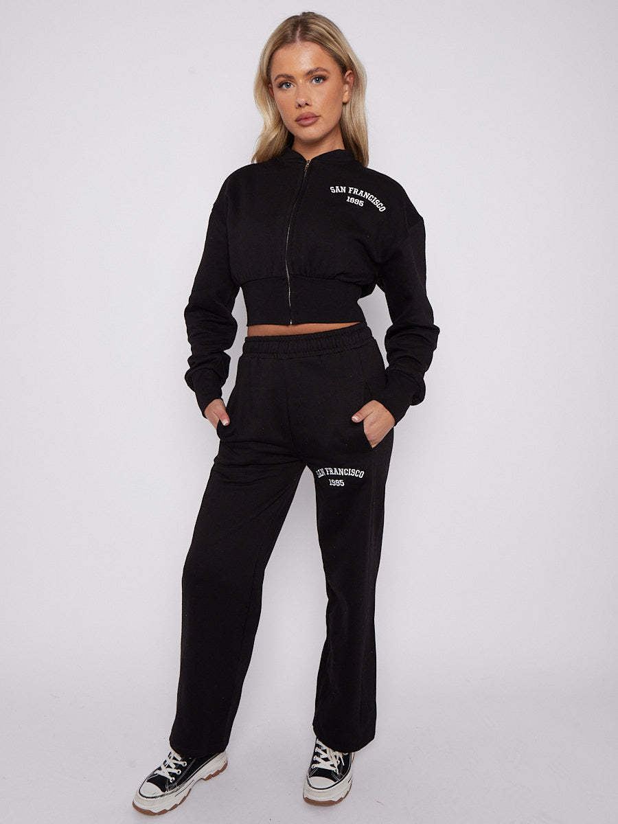 Embroidered San Francisco Zip Up Fleece Co-ord