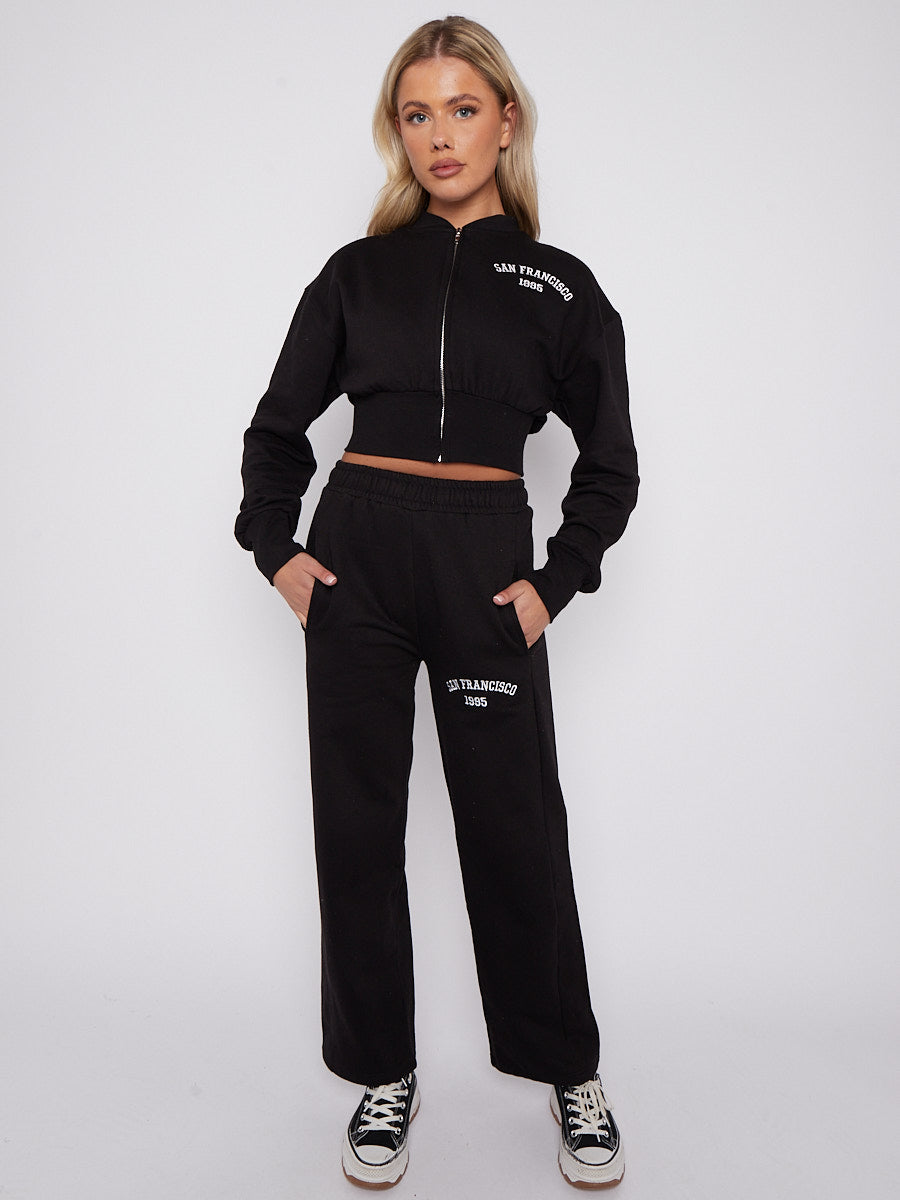 Embroidered San Francisco Zip Up Fleece Co-ord