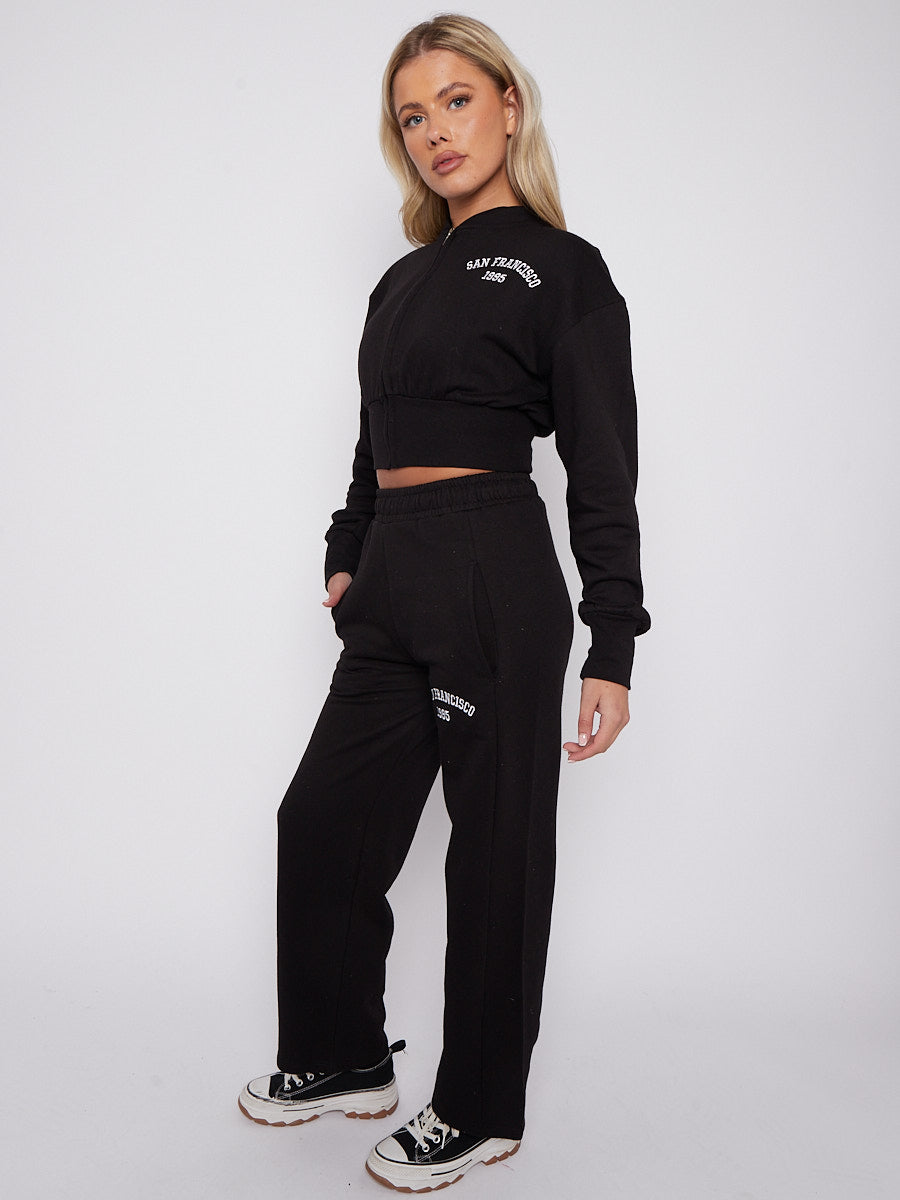 Embroidered San Francisco Zip Up Fleece Co-ord
