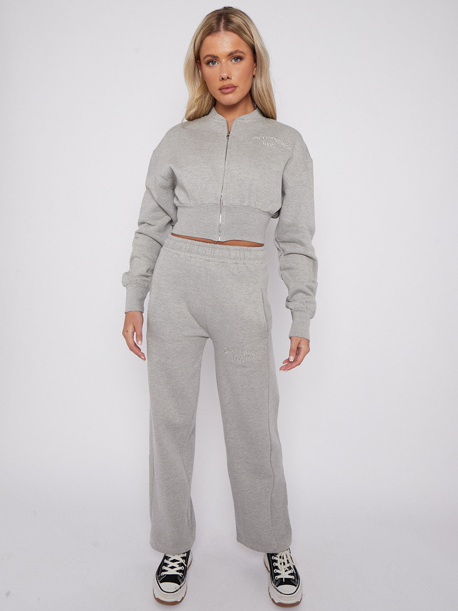 Embroidered San Francisco Zip Up Fleece Co-ord
