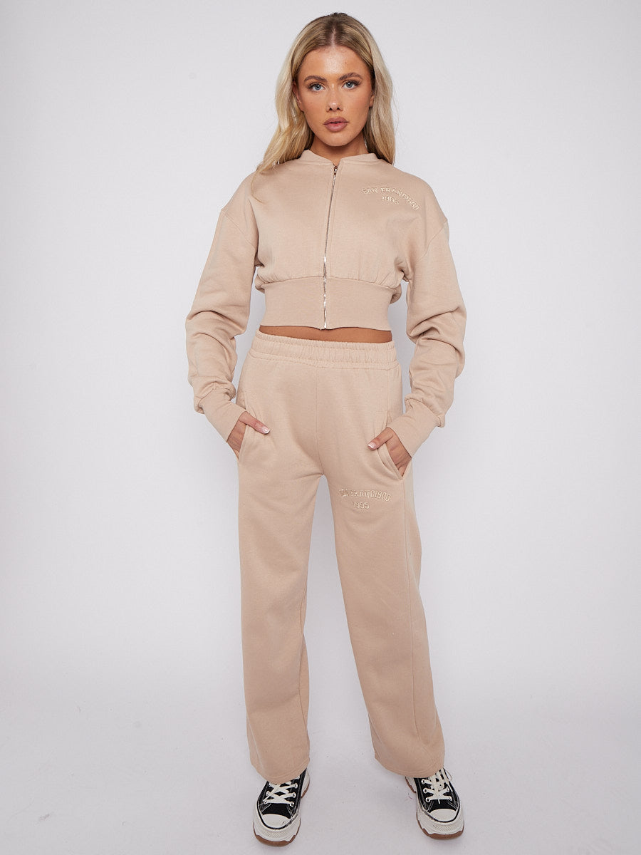 Embroidered San Francisco Zip Up Fleece Co-ord