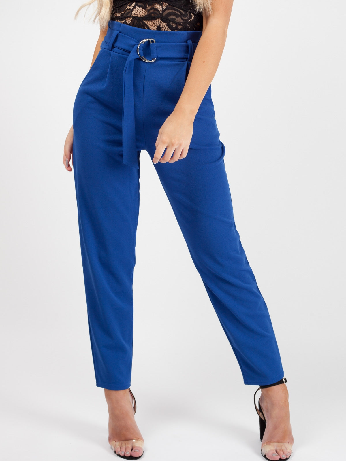 Trousers With Adjustable Buckle Belt