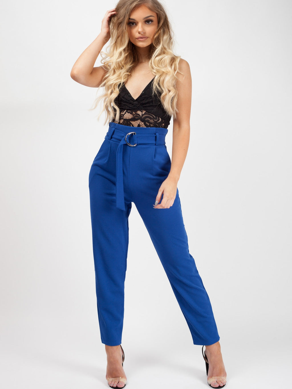 Trousers With Adjustable Buckle Belt