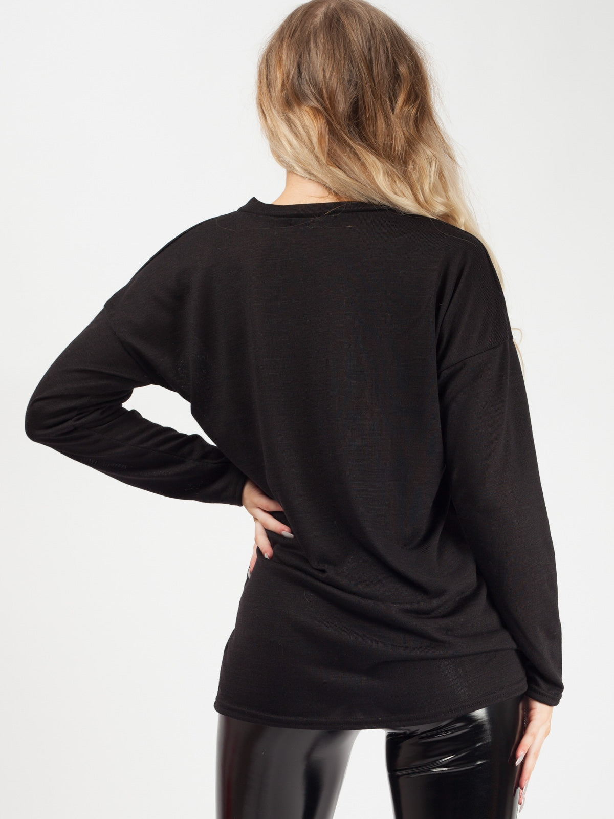 Woven Knit Tie Knot Top