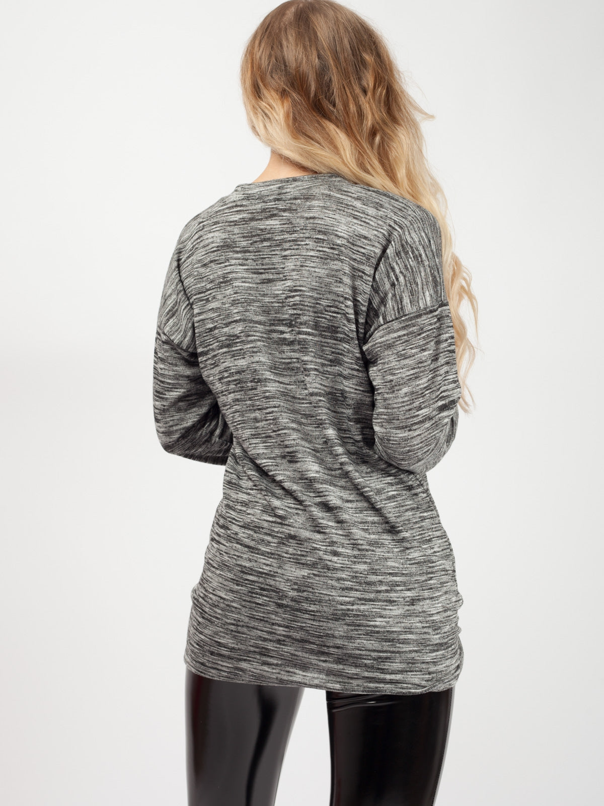 Woven Knit Tie Knot Top