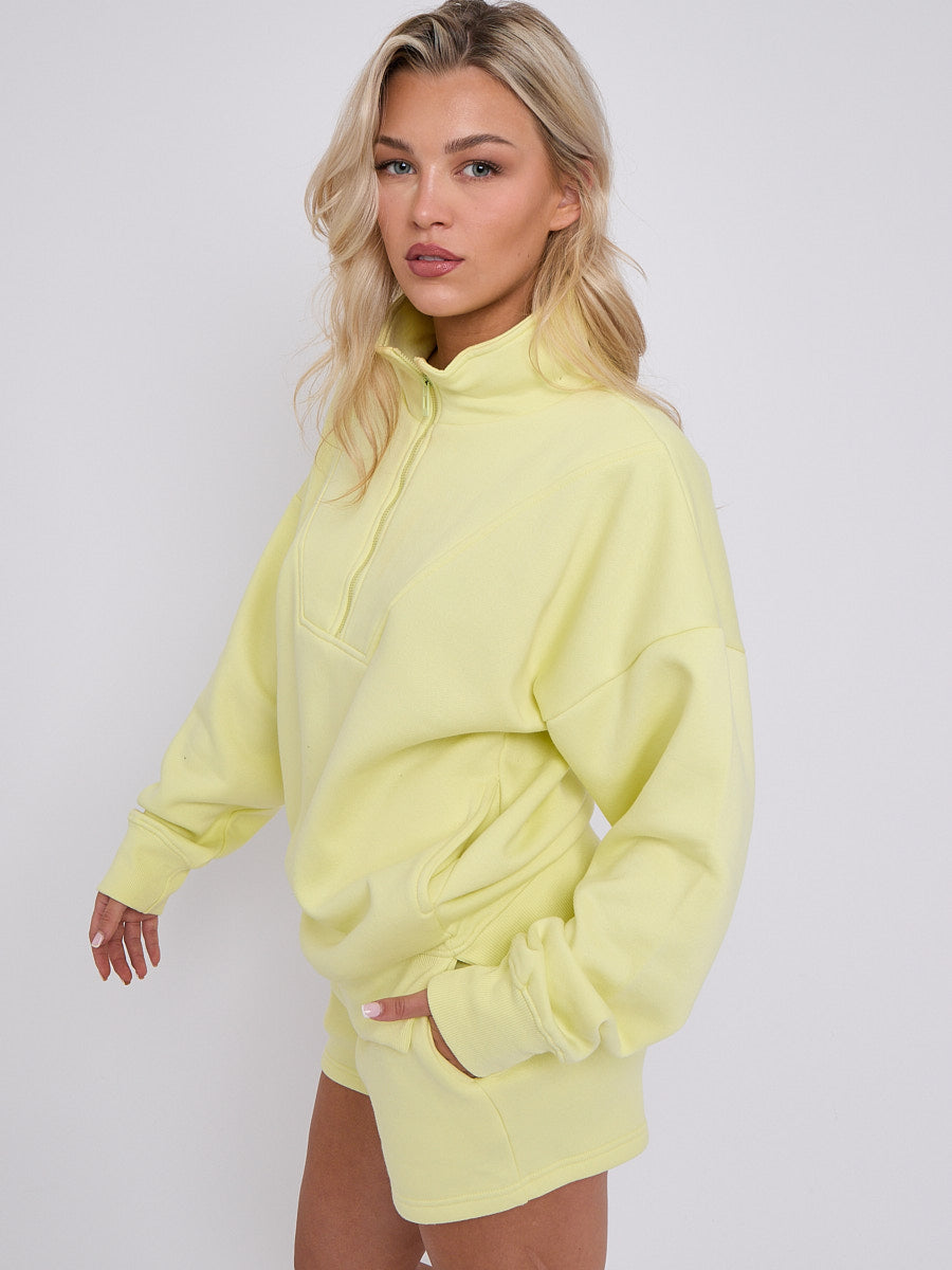 1/2 Zip Top & Shorts Fleece Co-ord
