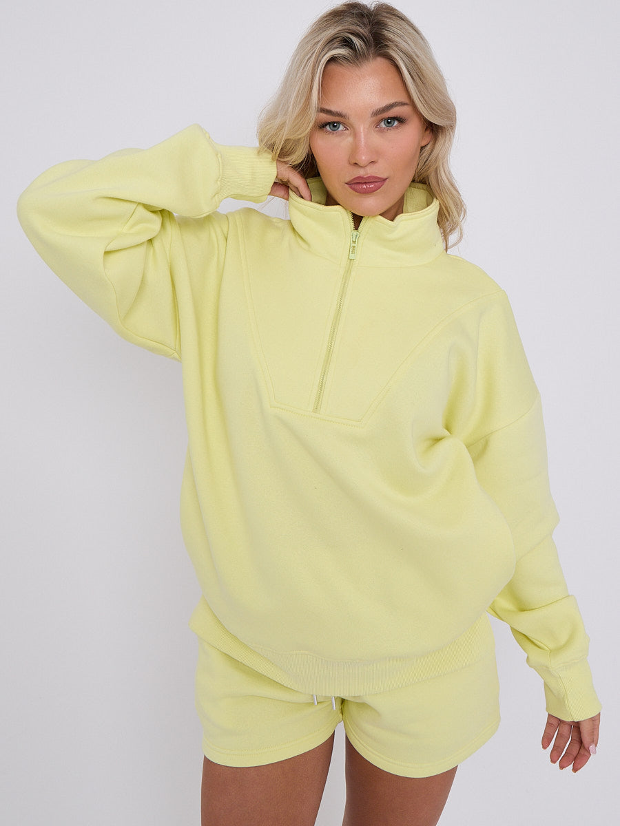 1/2 Zip Top & Shorts Fleece Co-ord