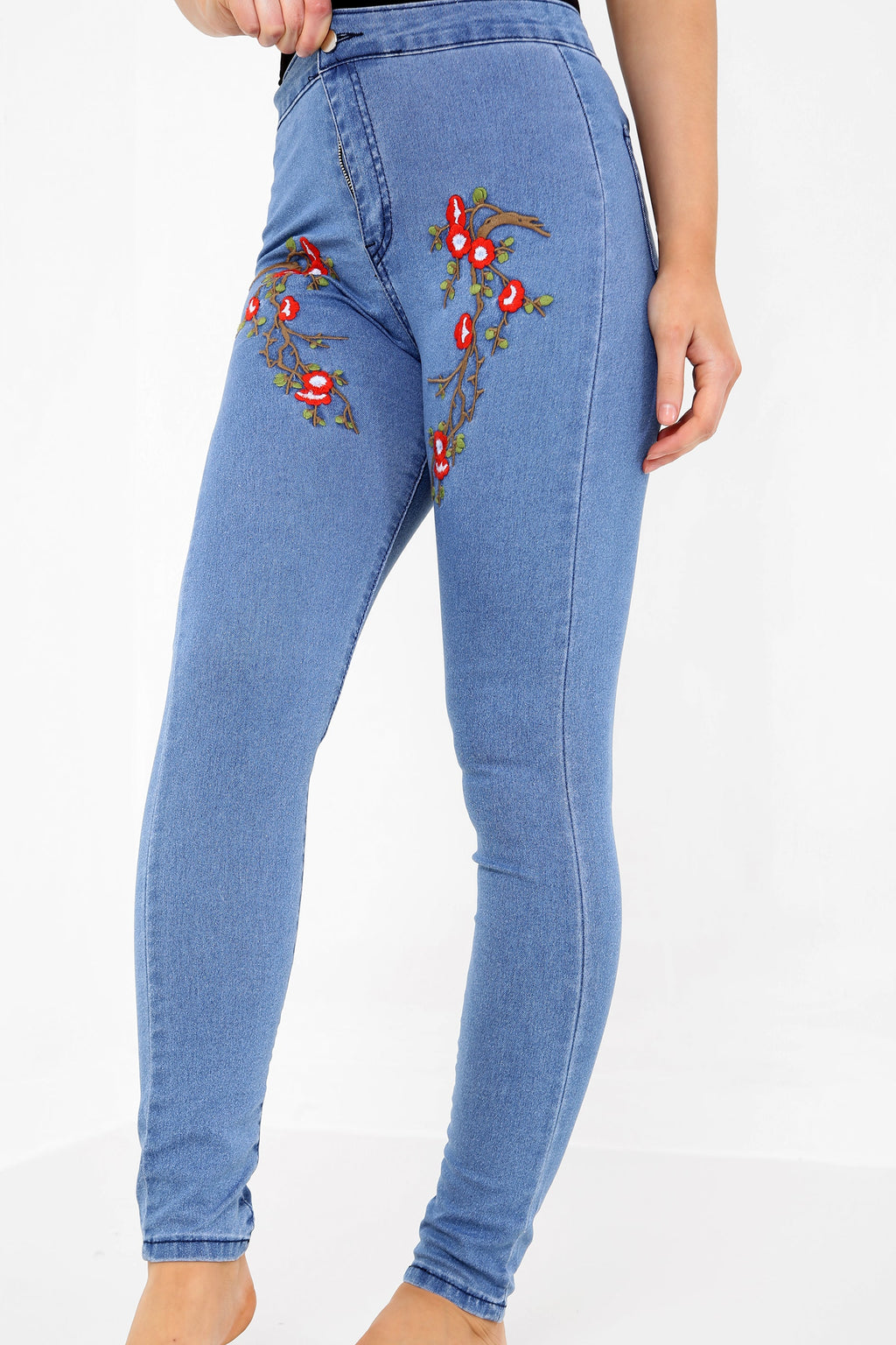 Floral Embroidered Denim Trouser Jeans