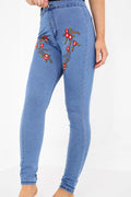 Floral Embroidered Denim Trouser Jeans