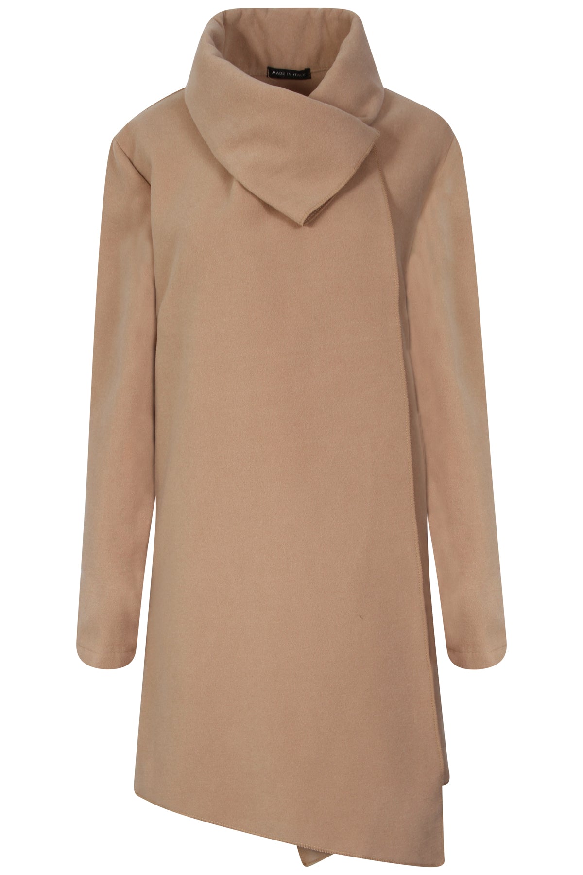 One Button Collared Neckline Long Coat
