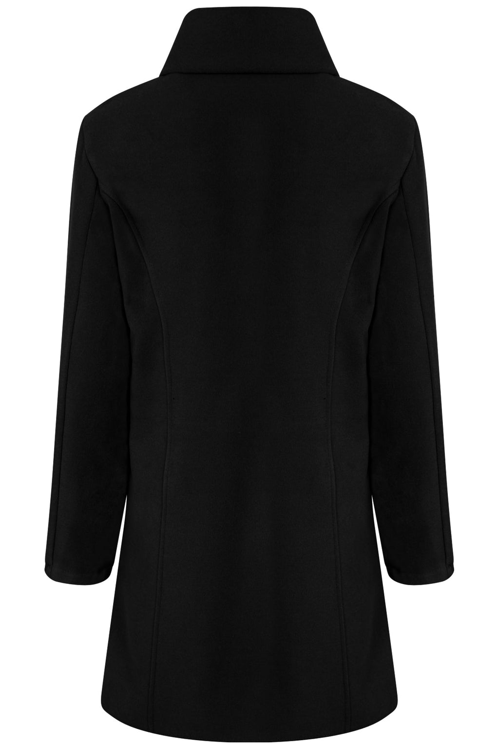 One Button Collared Neckline Long Coat