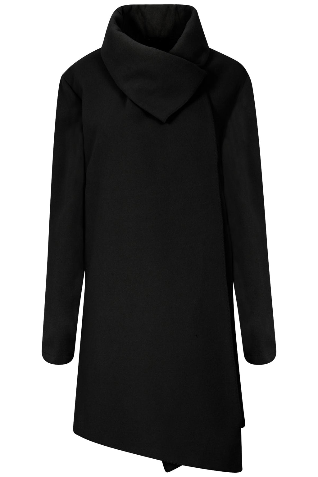 One Button Collared Neckline Long Coat