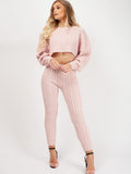 Oversized Cable Knit Crop Top & Trouser Co-ord