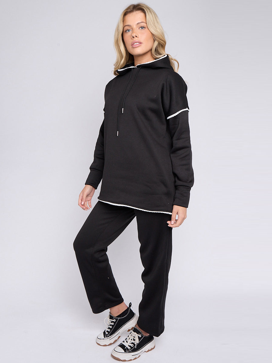 Blanket Stitch Hoodie & Wide Leg Trousers Co-ord
